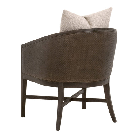 Mansfield Cocoa Dining Chair - dark brown cane barrel back