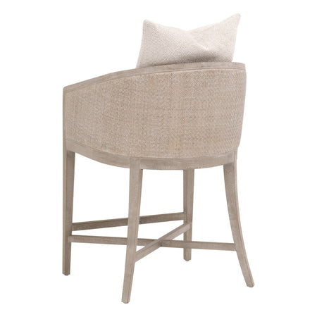 Mansfield Oatmeal Counter Stool - woven cane back view