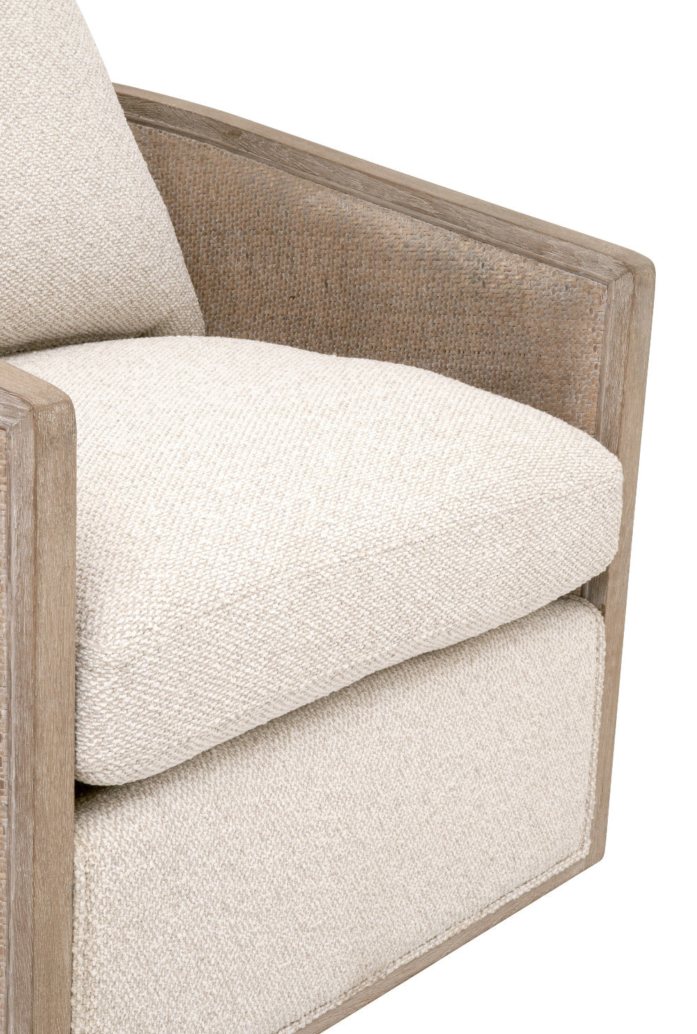 Mansfield Oatmeal Swivel Club Chair - performance fabric texture closeup