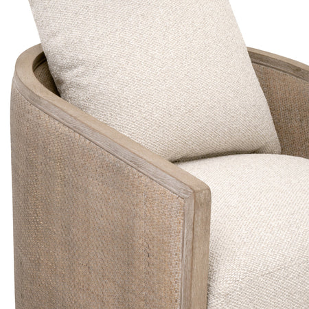 Mansfield Oatmeal Swivel Club Chair texture closeup