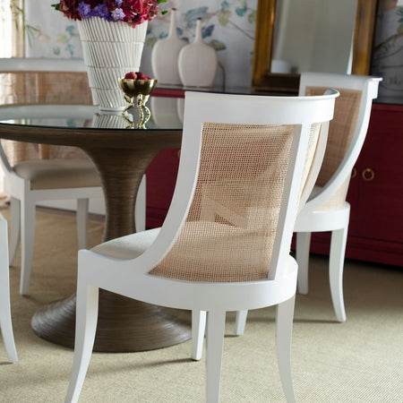 Marais White Arm Chair in dining room