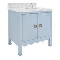 Margate Light Blue Marble Topped Vanity angle view