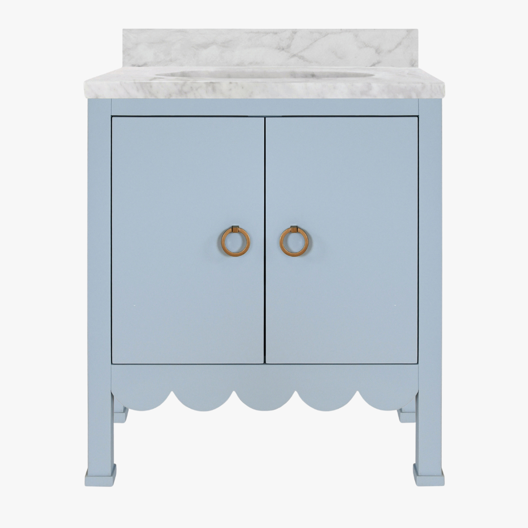 Margate Light Blue Vanity - scalloped edge