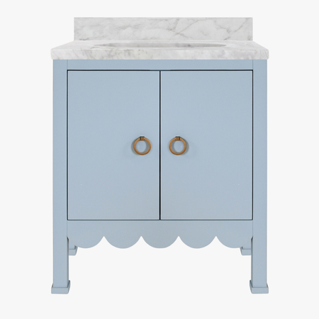 Margate Light Blue Vanity - scalloped edge