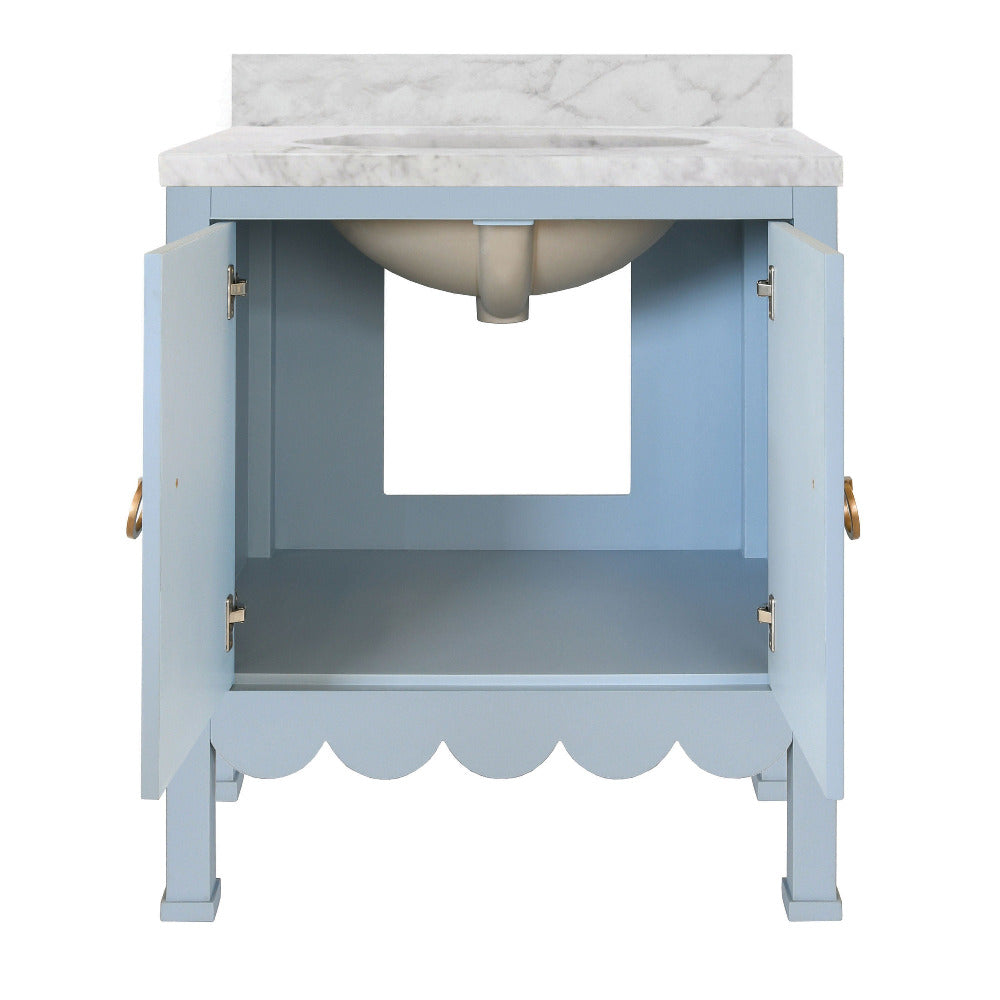 Margate Light Blue Vanity with open doors