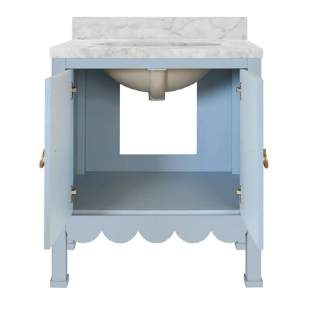 Margate Light Blue Vanity with open doors