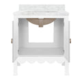 Margate White Scalloped Edge Bathroom Vanity with open doors