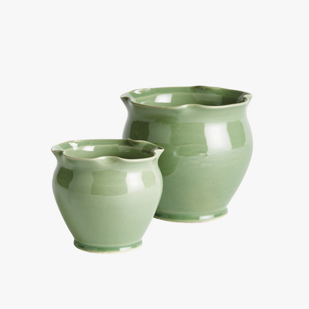 Margot Green Ruffle Pots