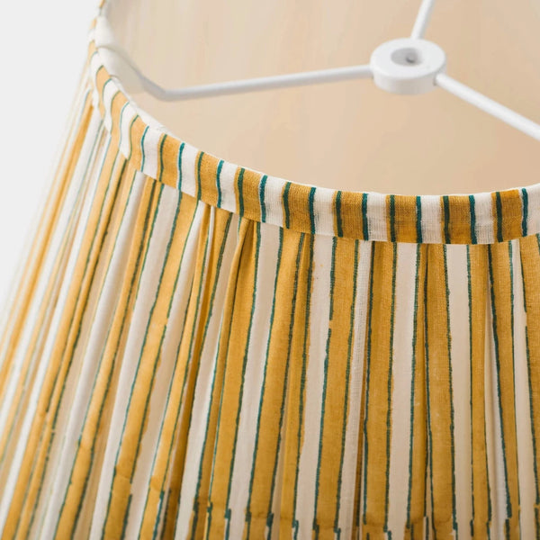 Marigold Stripe Gathered Lamp Shade Closeup