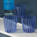 Marina Blue Stripe Glasses on bar
