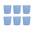 Marina Blue Stripe Tumbler Glasses - set of six