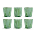 Marina Green and White Stripe Tumbler Glasses