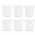 Marina White Stripe Tumbler Glass Set of Six