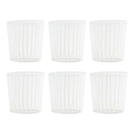 Marina White Stripe Tumbler Glass Set of Six