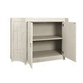 Marlene Antique White two door Cabinet interior view