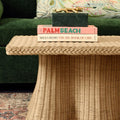 Marley Scalloped Rattan Coffee Table corner closeup 
