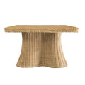 Marley Scalloped Woven Rattan Coffee Table - side view