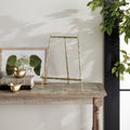 Martinique Gold Bamboo Easel styled on wood console
