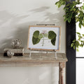 Martinique Silver Bamboo Easel styled with botanical art