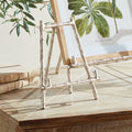 Martinique Silver Bamboo Easels on wood console