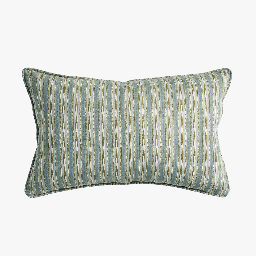 Mashru Moss Celadon Lumbar Pillow Cover