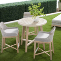 Mateo Teak Table with Turin Outdoor Counter Stools - Dear Keaton