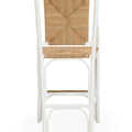 Mayfair Rush Seat White Rattan Bar Stool Back View