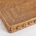 Menton Rectangle Rattan Tray closeup of corner details