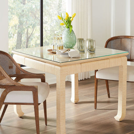 Mercer Natural Game Table styled in living room