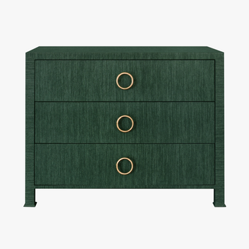 Miles Forest Grasscloth Chest - Textured Green Dresser