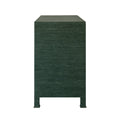 Miles Forest Green  Three Drawer Grasscloth Chest- side view