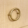 Miles Natural Grasscloth Three Drawer Chest - round gold drawer pull