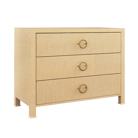 Miles Natural Grasscloth Three Drawer Chest