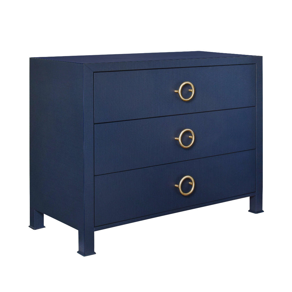 Miles Navy Texture Linen Chest