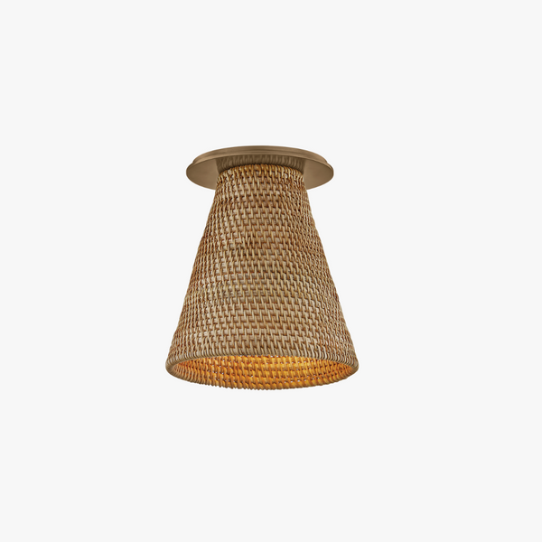 Minami Rattan Flush Mount - Woven Basket Lighting - Dear Keaton