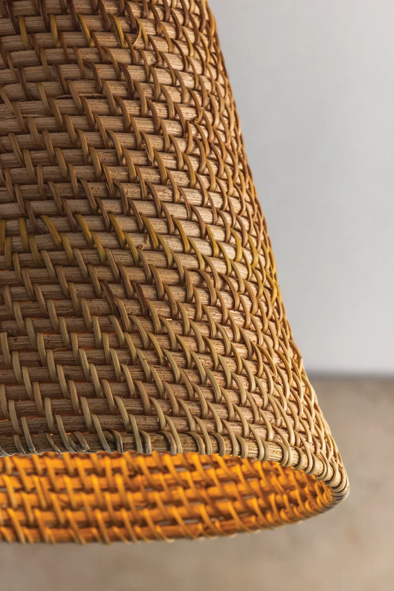Minami Woven Rattan Flush Mount closeup