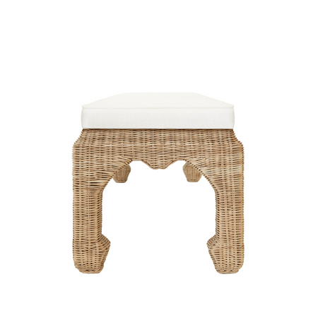 Ming Style Woven Rattan Bench End