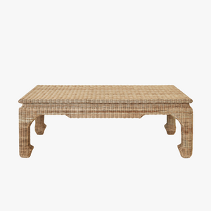 Ming Style Woven Rattan Coffee Table