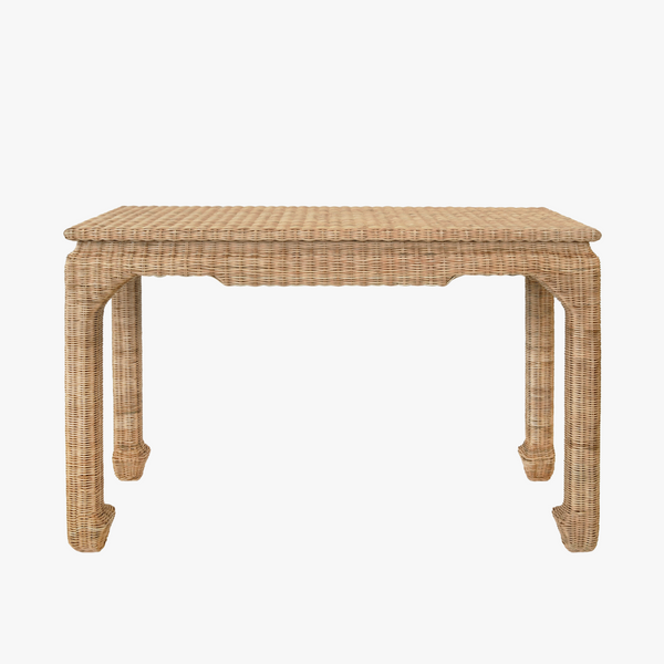 Ming Style Woven Rattan Console