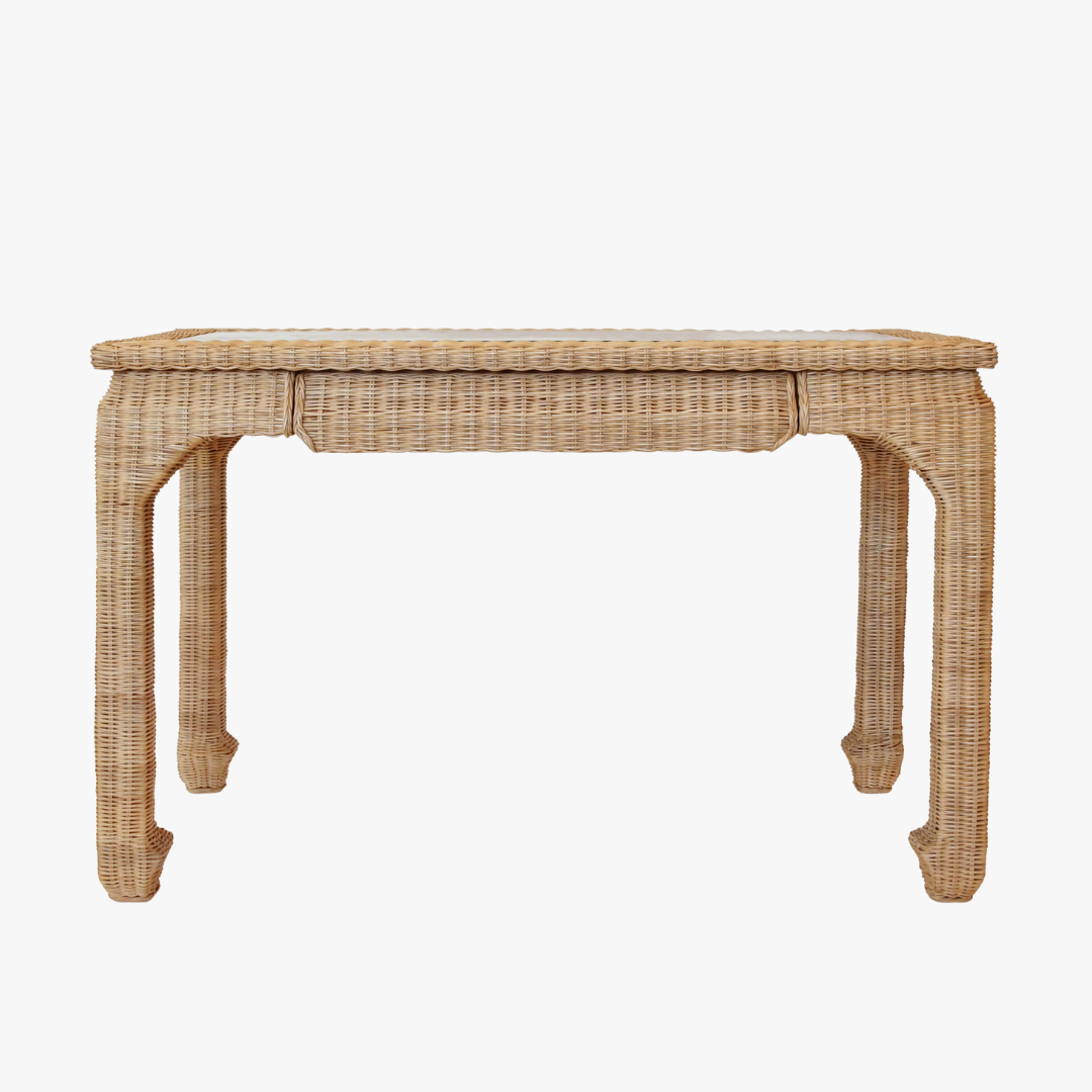 Ming Style Woven Rattan Desk by Dear Keaton