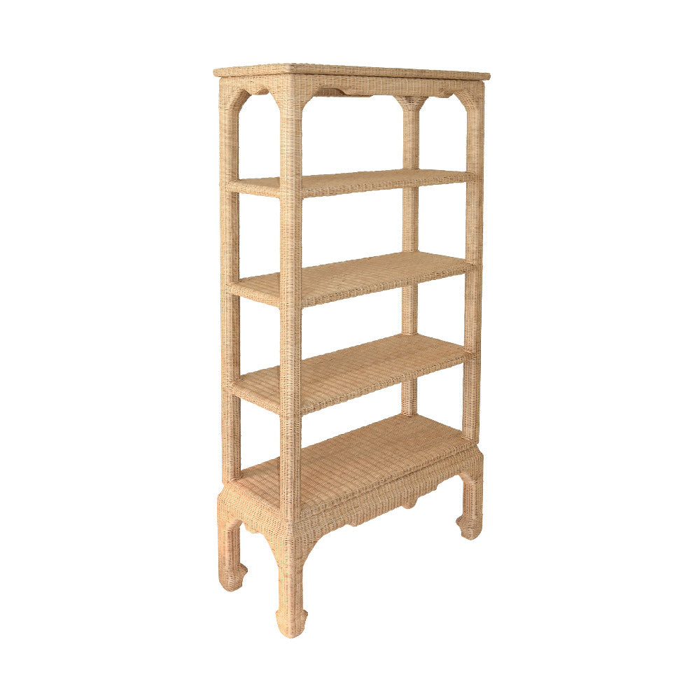 Ming Style Woven Rattan Etagere - Wicker Shelves - Dear Keaton