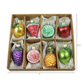 Mixed Fruits Glass Ornament Set in box