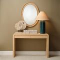 Montecito Raffia Console Table styled with Faraway Lamp - Dear Keaton