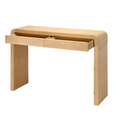 Montecito Raffia Console Table with two drawers opened