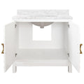 Montreal White Vanity with open doors