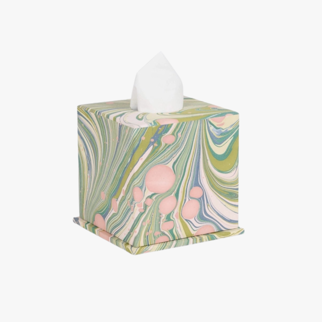 Moss Fire Marbleized Tissue Box
