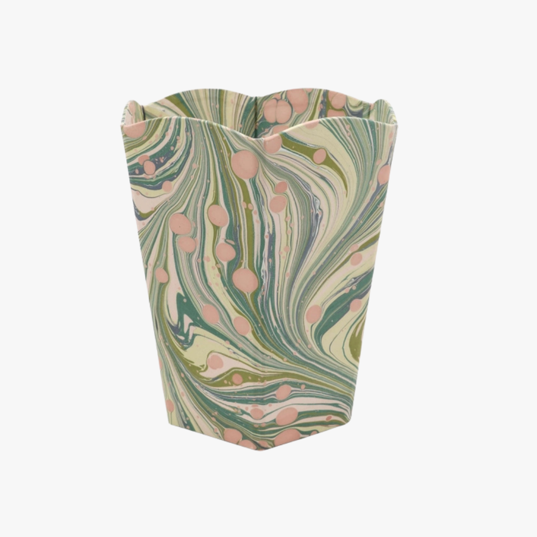 Moss Fire Marbleized Wastebasket