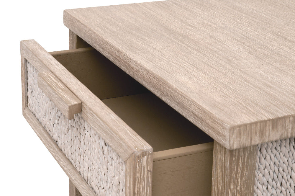 Muar Abaca Rope Nightstand Open Drawer