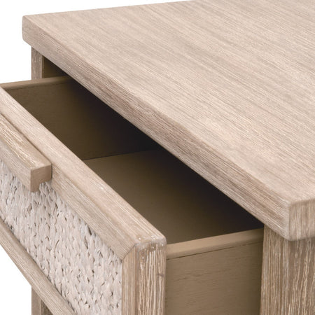 Muar Abaca Rope Nightstand Open Drawer