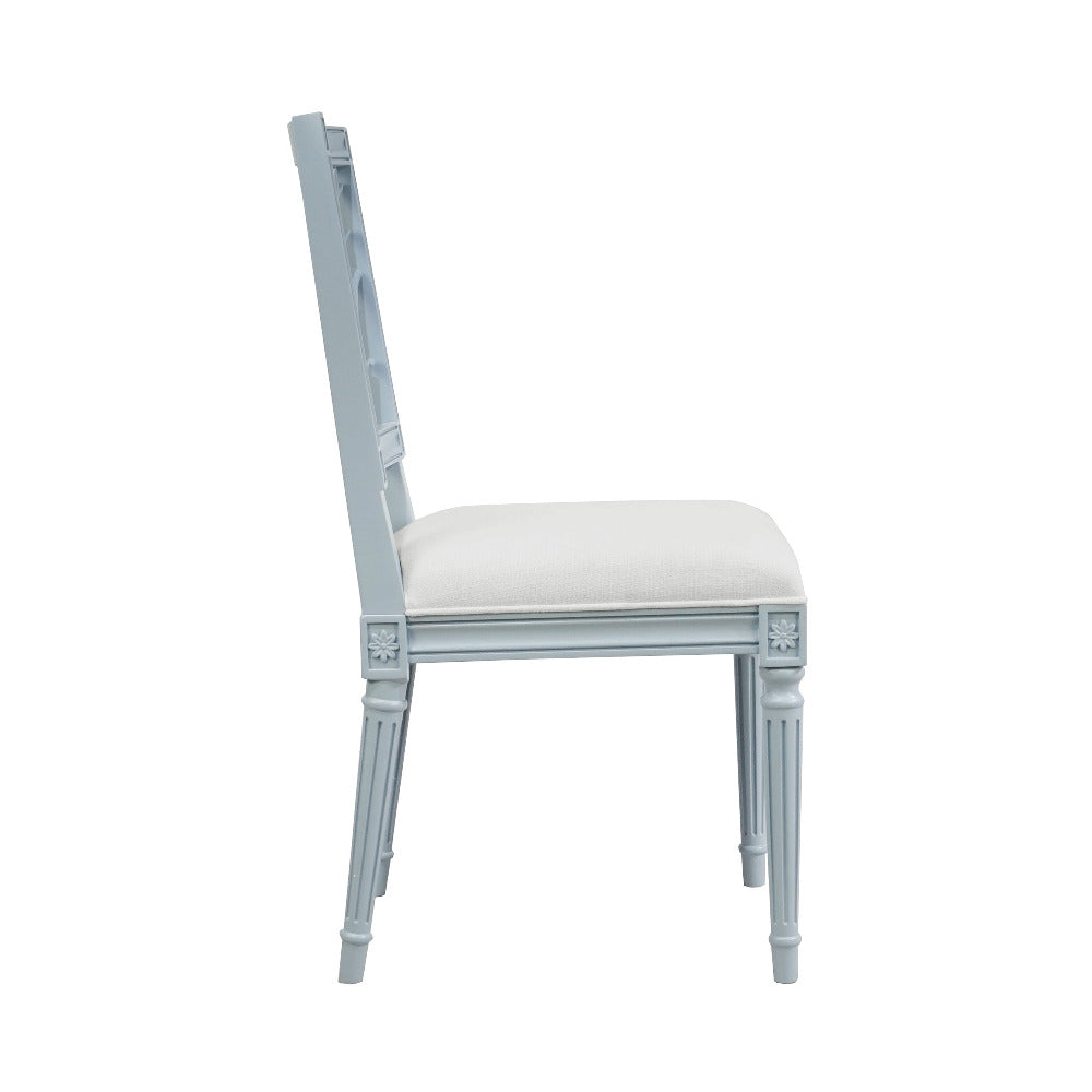 Mustique Light Blue Chair Side View